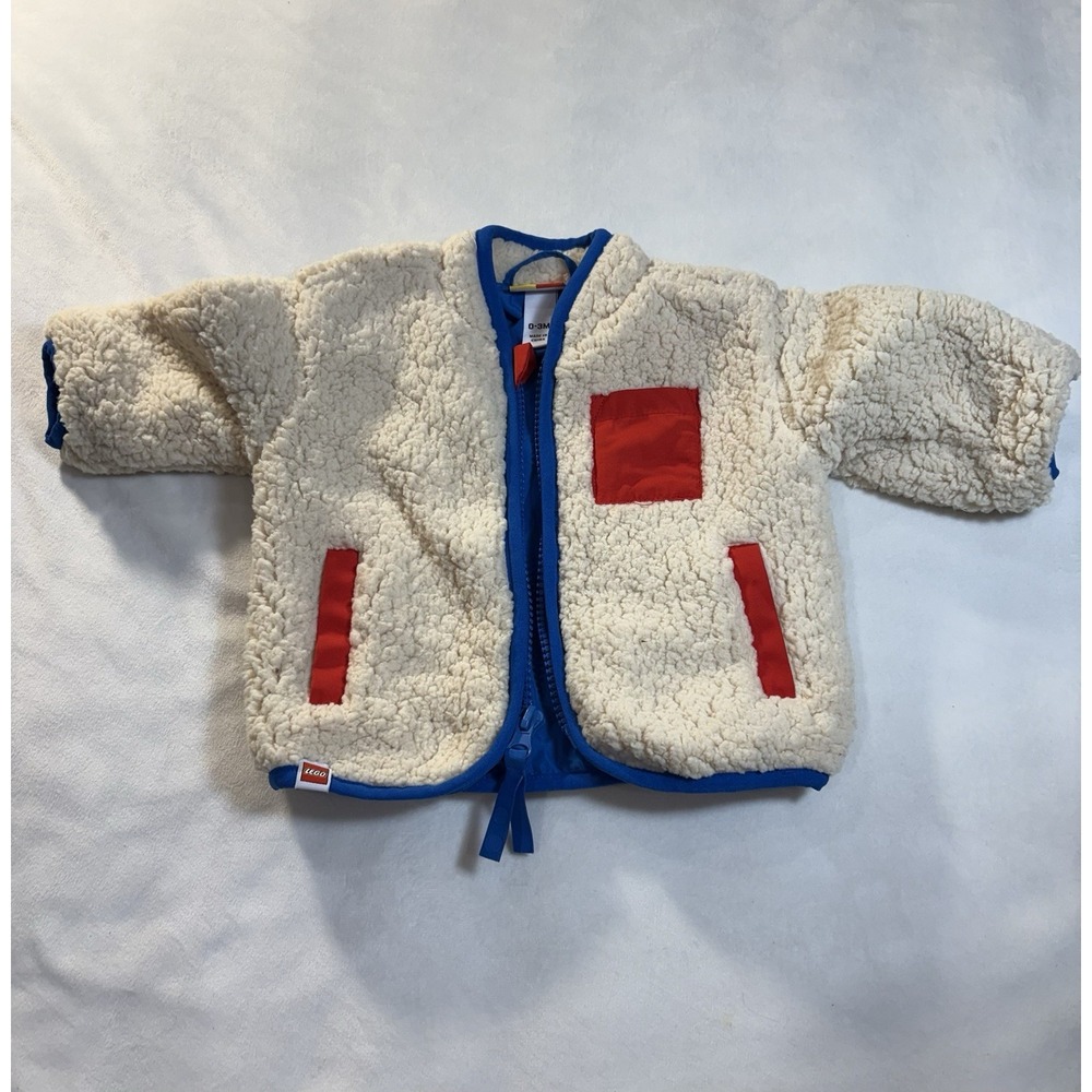 LEGO x Target Baby Sherpa Jacket 0-3M Cream Fleece Zip Front Recycled Polyes